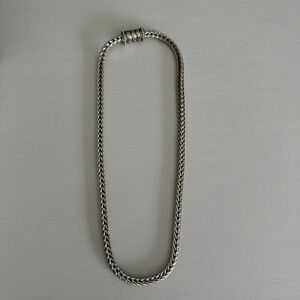 Brighton Silver Plated Wheat Chain Necklace With Magnetic Accent Clasp 17"